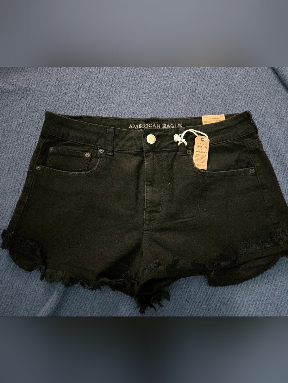 American Eagle Outfitters High-Rise Festival Black Denim Shorts